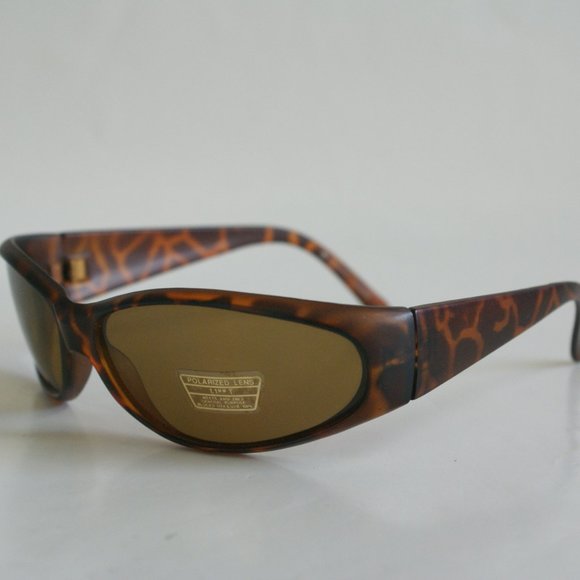 NWT Vintage 90's PC Rectangle Sport Wrap Polarized Sunglasses (M.Tortoise) - Picture 3 of 5
